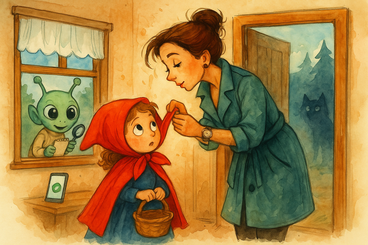 Жила-была в одной деревне маленькая девочка, такая хорошенькая, что лучше ее и на свете не было. Мать любила ее без памяти, а бабушка еще больше.