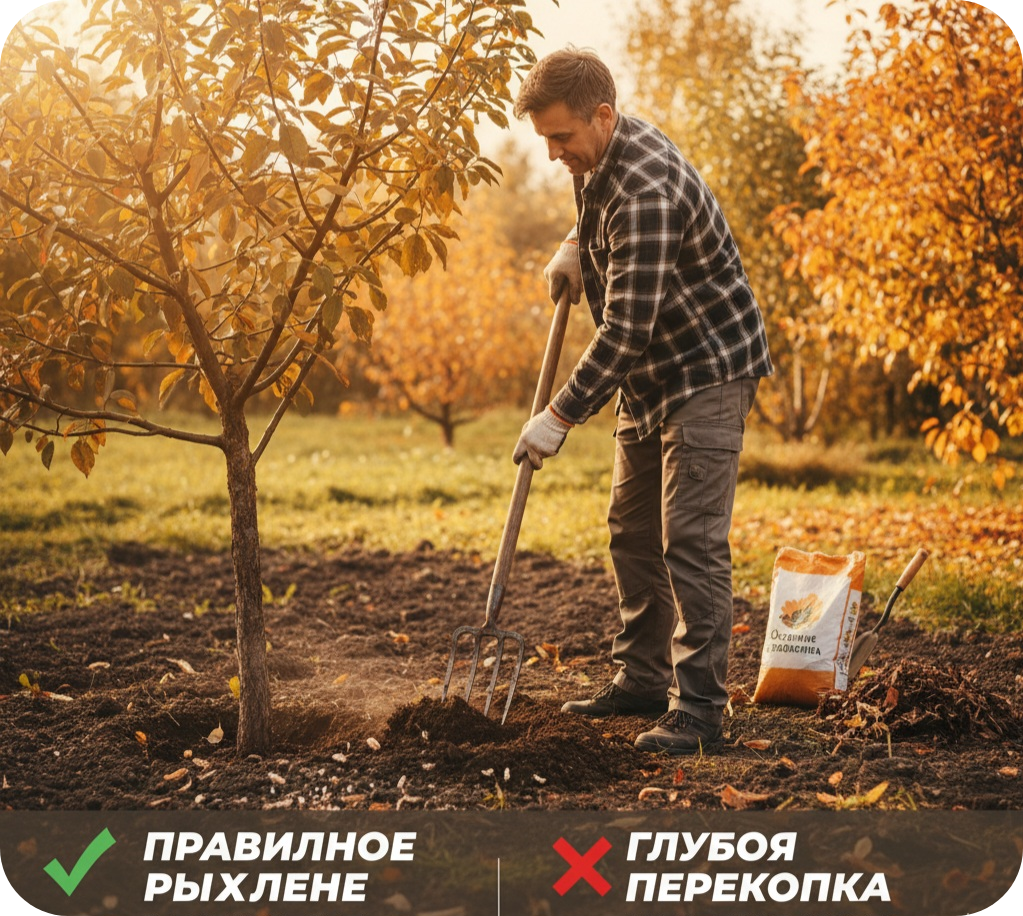Осенний уход за садом: Как правильно рыхлить приствольные круги, чтобы не убить дерево! Агрономы предупреждают