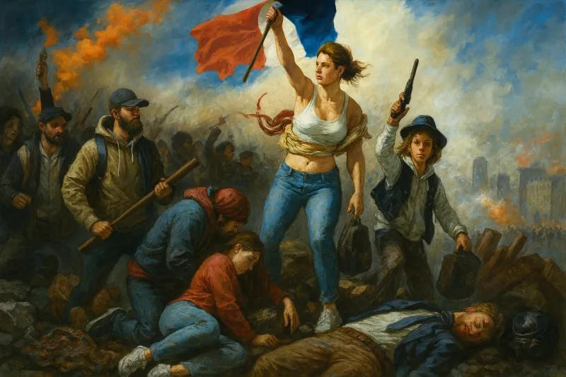 При этом Эммануэль Макрон делает вид, будто ничего страшного не произошло
Фото:
Sora AI|ForPost