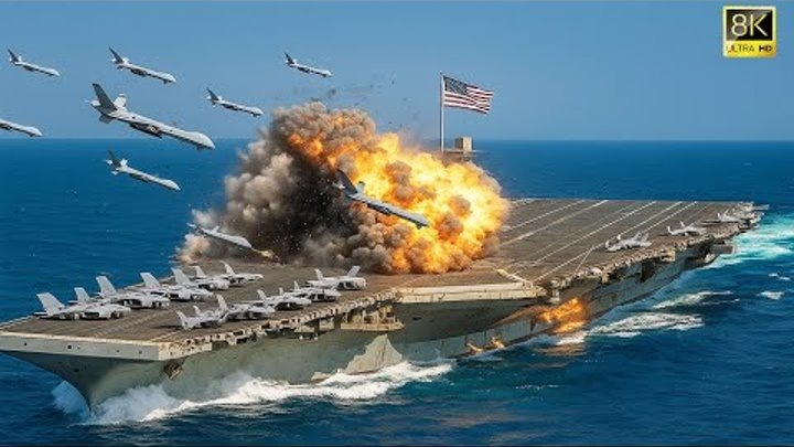 Картинка из "паутинки" - атака хуситов на американский авианосец 