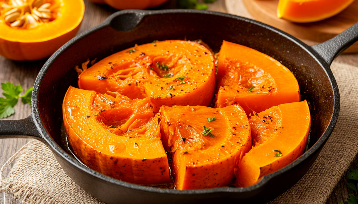    Обжариваю тыкву на сковороде до румяной корочки - а вкус как у спелого манго: больше никогда не варю