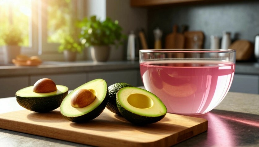 Авокадо, розовый отвар из авокадо