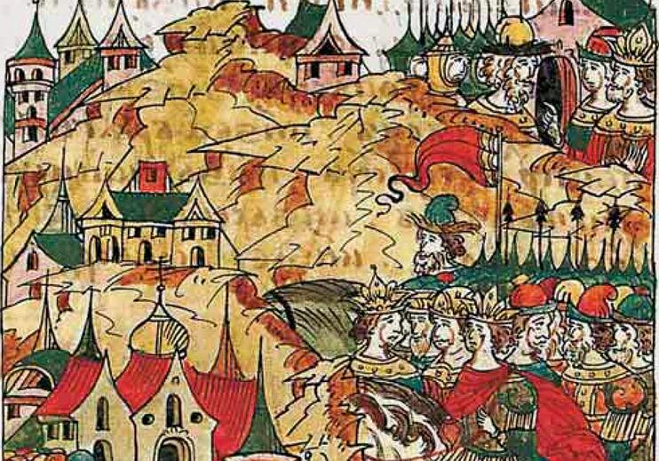 Нашествие Едигея на Русь. Фрагмент миниатюры из Лицевого свода