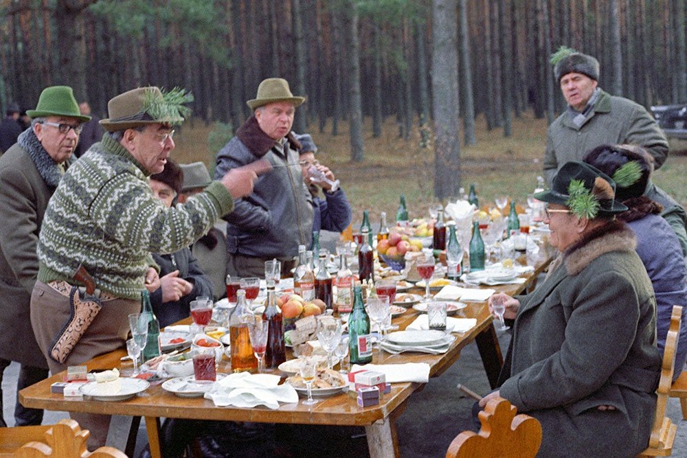 Леонид Брежнев с гостями в Завидово