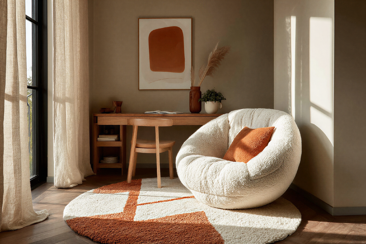 Кресло-кокон из букле 