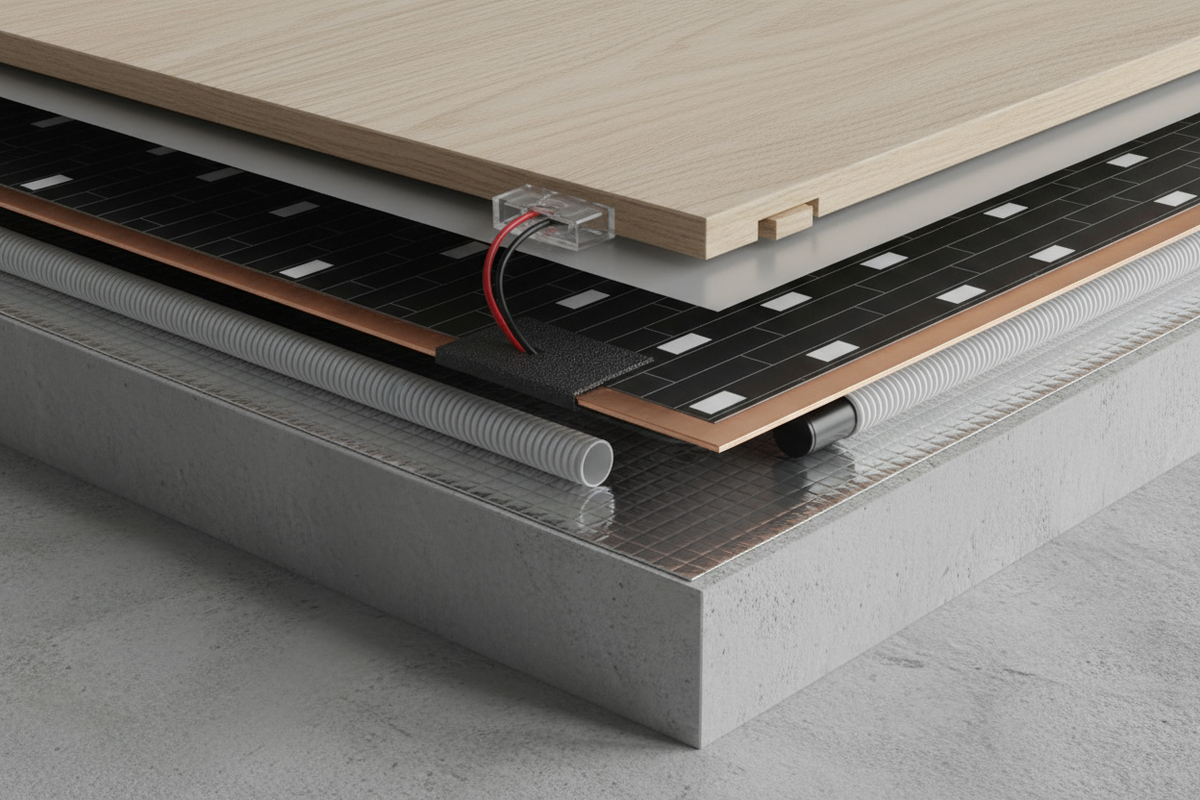 Инфракрасный теплый пол под ламинат