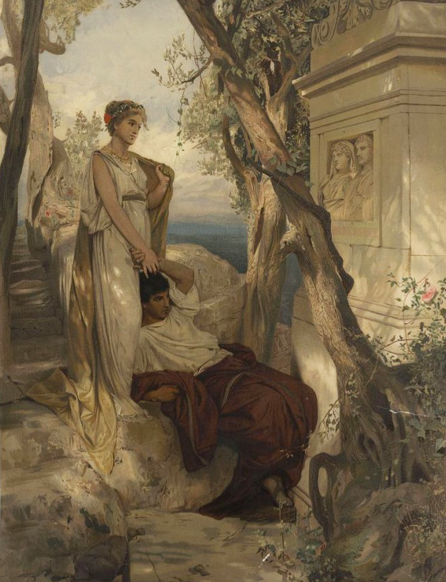 Сцена из римской жизни. Г. Семирадский. 1876 г. Бумага, гравюра