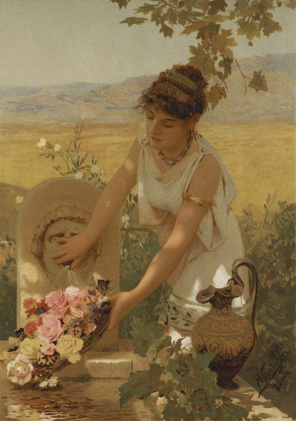 «Фиорая». Г. И. Семирадский. Печать А. Ф. Маркса. Российская империя, г. Санкт-Петербург. 1895 г. Бумага, хромолитография