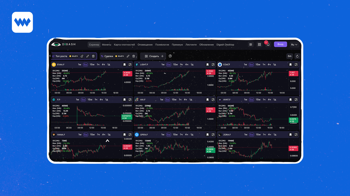 Скринер дигаш