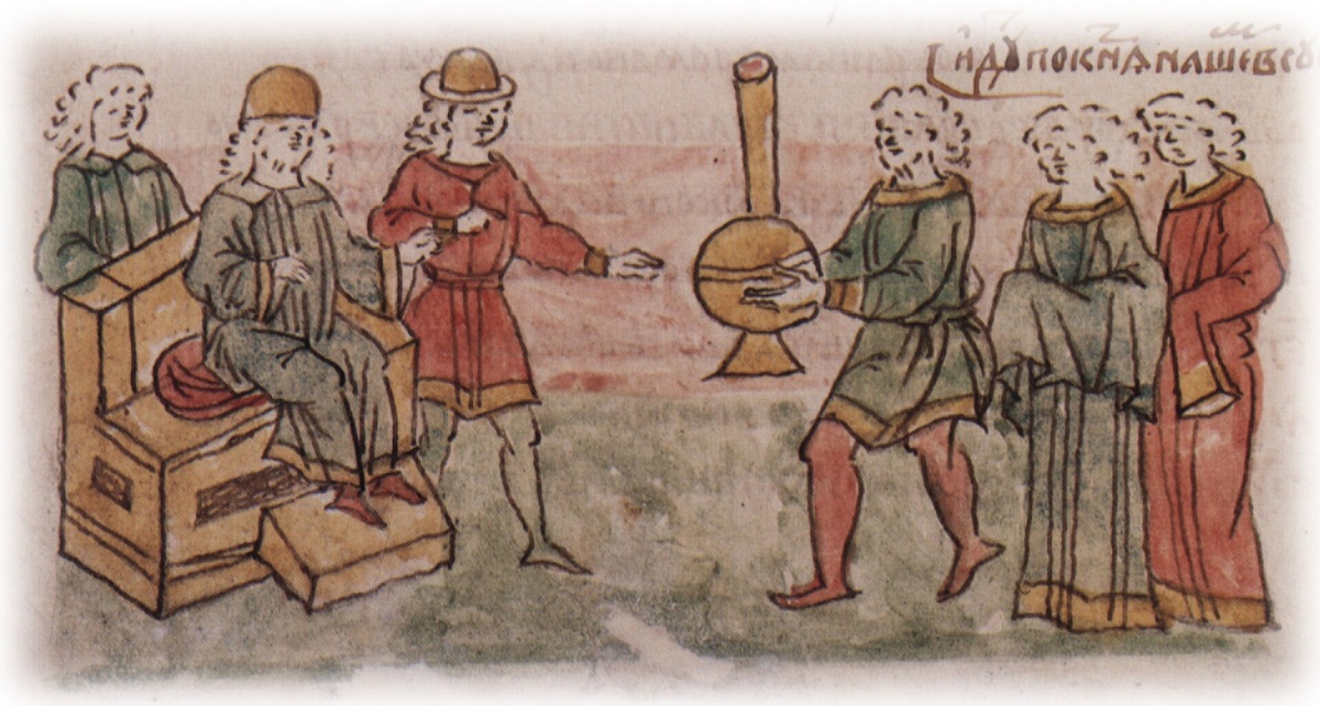 Посольство ростовцев и Суздальцев к Глебу Ростиславичу Рязанскому с просьбой содействовать им в приискании князя на Суздальский престол