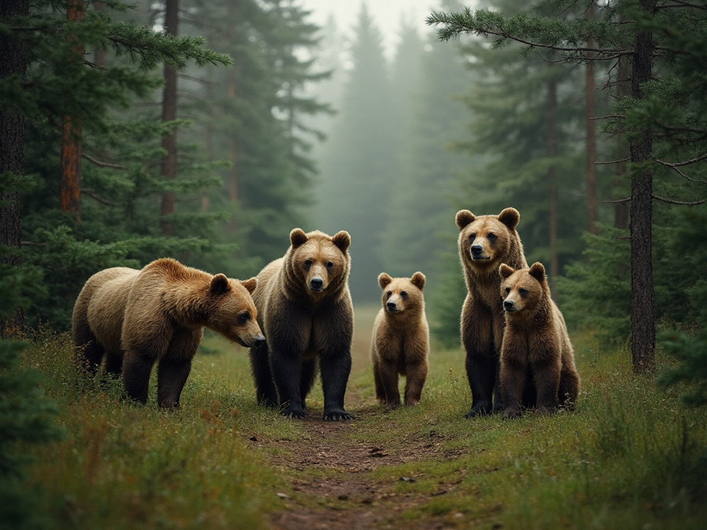Сколько медведей в Московской области? — Около сотни. Картинка создана ИИ.