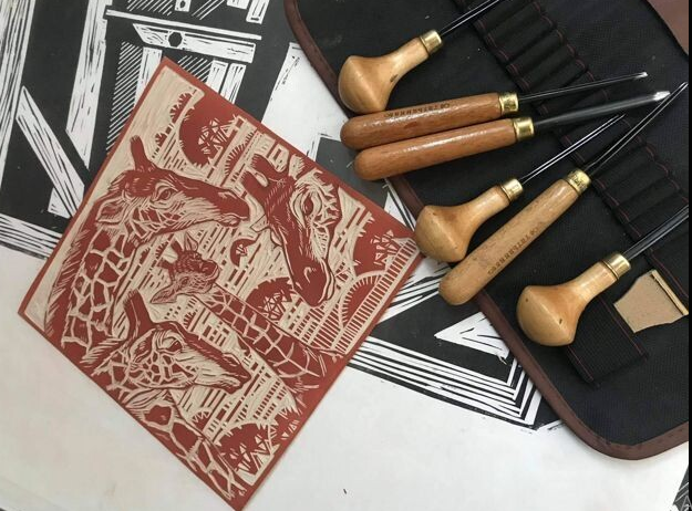 Даниэла Рябичева. Серия линогравюр "Красная книга. Алфавит"