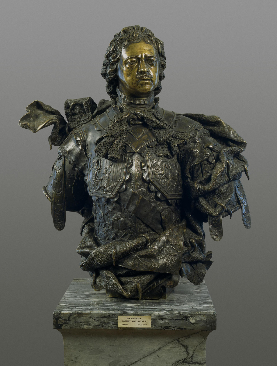 Бюст Петра первого, работы Бартоломео Карло Растрелли (1728-1730)