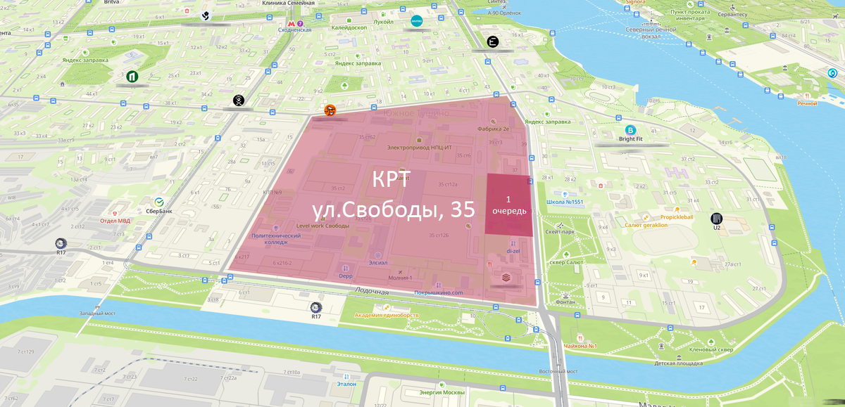 Пятно застройки ЖК Свободы, 35