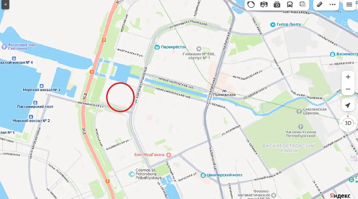    Место, где построят храм. Фото: скриншот сервиса «Яндекс.Карты»