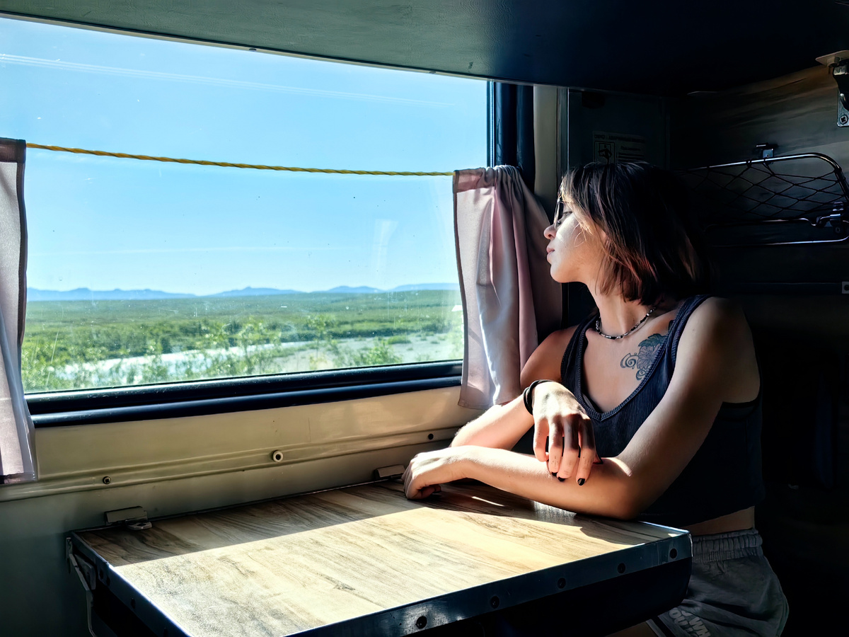 Виды из окна на подъезде к Ямало-ненецкому АО.