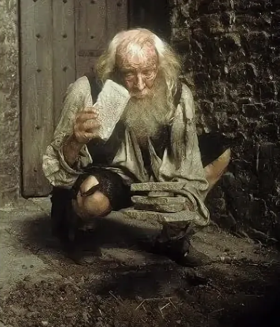 Кадр из фильма о графе Монте-кристо, актер играющий роль аббата Фариа