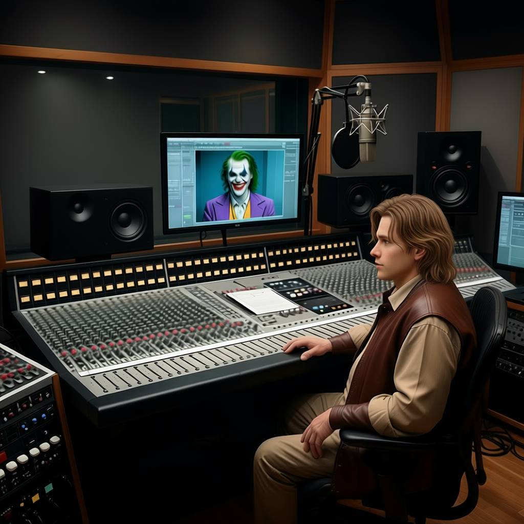 Марк Хэмилл в студии озвучивает Джокера