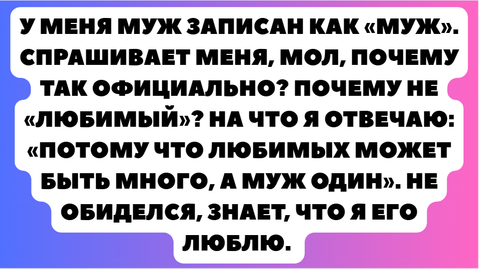 20+ контактов, чьи названия идеально подходят для квеста “угадай, кто это”