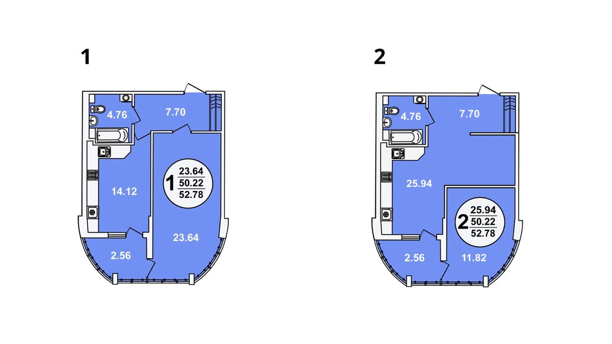 1 комнатная и евро 2-комнатная квартиры в сравнении.