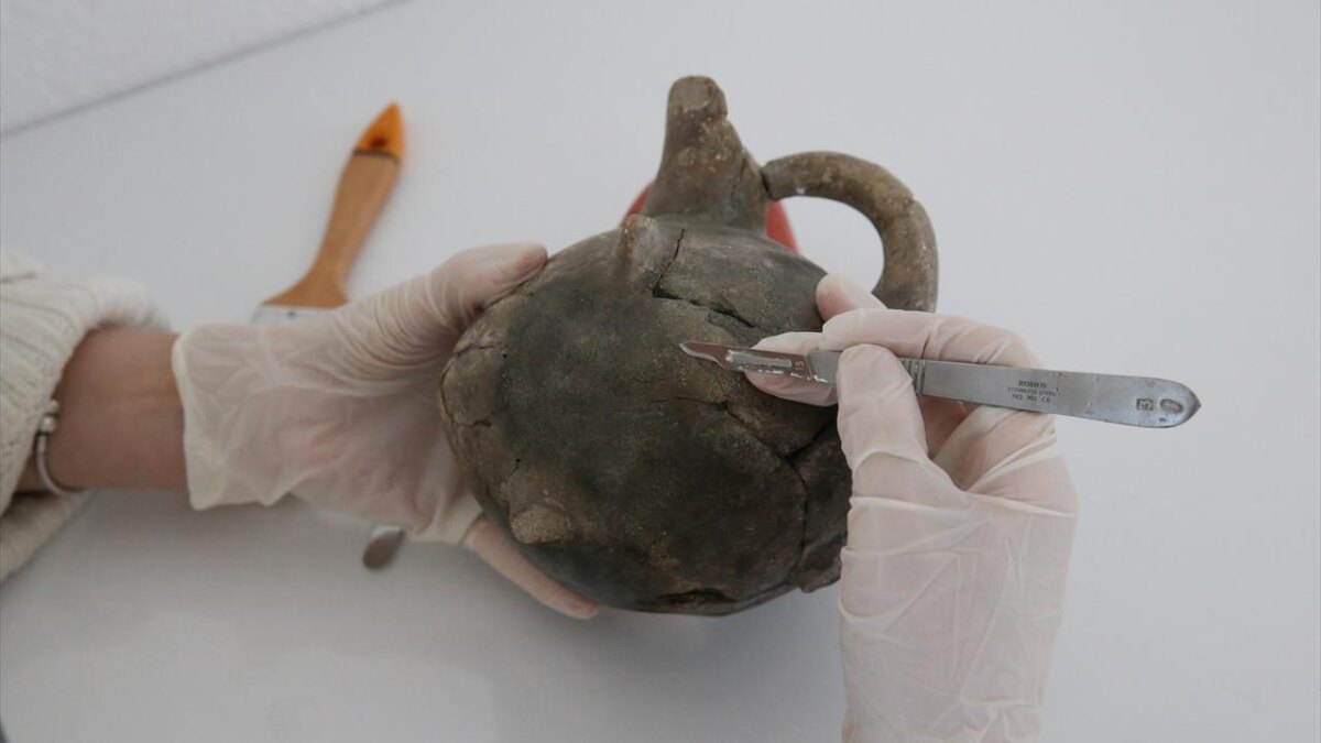 Внутри сгоревшего дома археологи обнаружили различные артефакты, включая керамику, фигурки и коллекцию орудий из кости и бронзы.