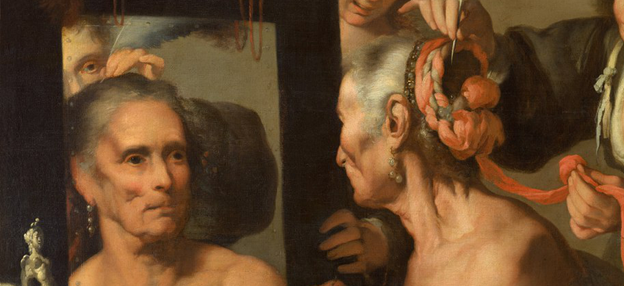 Бернардо Строцци, "Аллегория Бренности"("Старая кокетка"). Фрагмент картины. Фото из открытого доступа