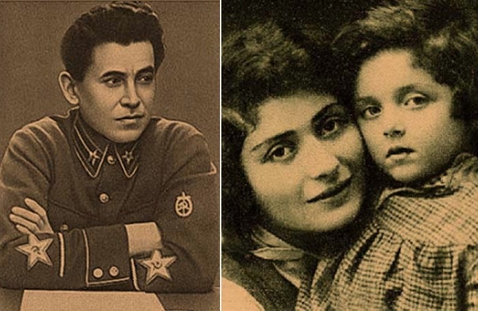 Николай Ежов с женой и приёмной дочерью