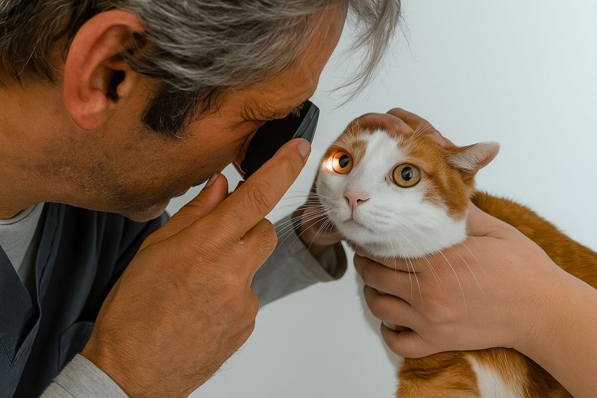 Врач осматривает глаза 