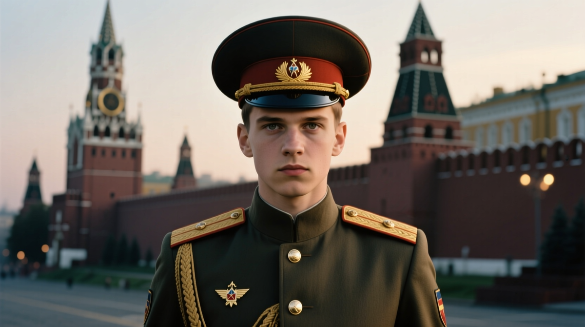 Олег Гордиевский, молодой офицер КГБ, в парадной форме (сгенерировано нейросетью)