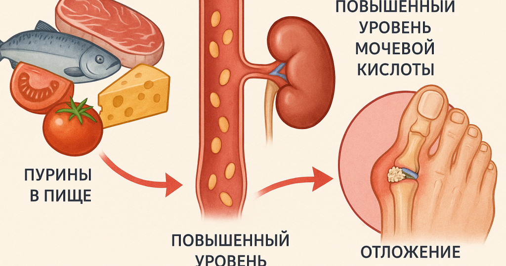 Подагра. Как питаться при высоком уровне мочевой кислоты?