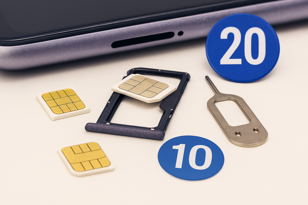 «Телефон, рядом лежат несколько сим-карт и металлический ключ для лотка. С 1 ноября в России вводят лимит — не более 20 сим-карт на человека. Разбираемся, кого это коснётся.»