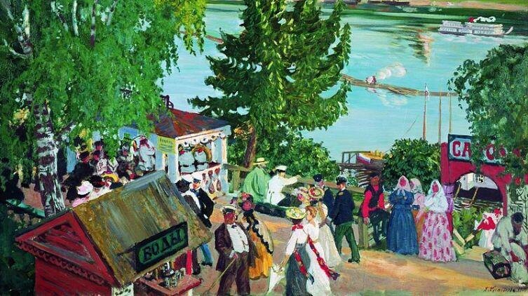    Борис Михайлович Кустодиев, «Гулянье на Волге», 1909 г. Фото: общественное достояние