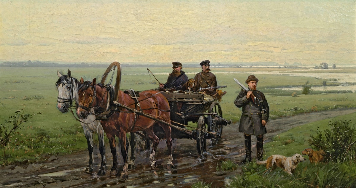    Охотничья сцена. 1884 год. /Виртуальный Русский музей 