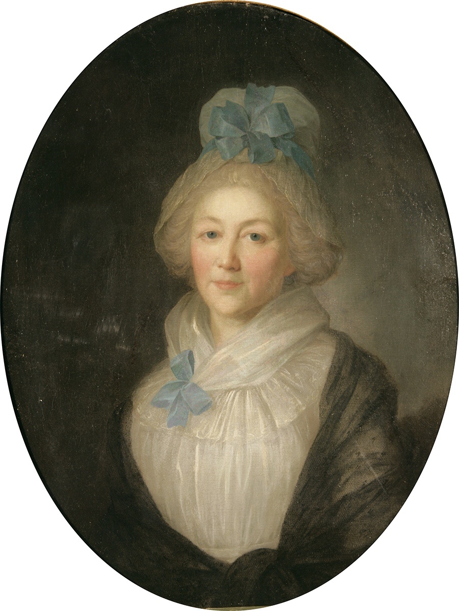 Рокотов Ф. С. «Портрет А. А. Долгоруковой», начало 1790-х годов. Холст, масло. Размеры: 73 x 56,5 см (овал). Инв. Ж-476. Таганрогский художественный музей. Фото картины взято из открытого источника.