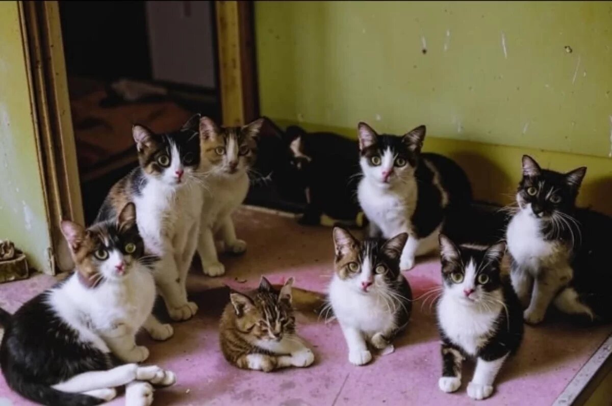    Жительница Новосибирска завела 20 кошек и заполонила квартиру мусором