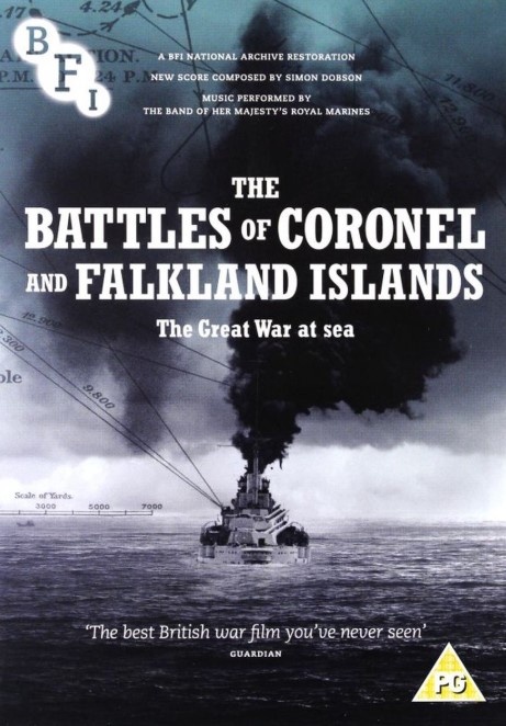 Постер и кадр из фильма "Битва при Коронеле и Фолклендских островах"