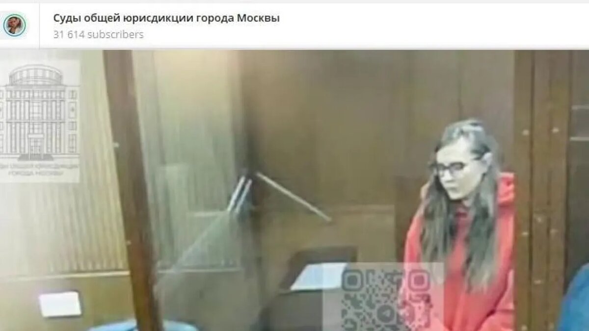 Татьяна Бондаренко арестована. Скриншот: тг-канал "Суды общей юрисдикции города Москвы"