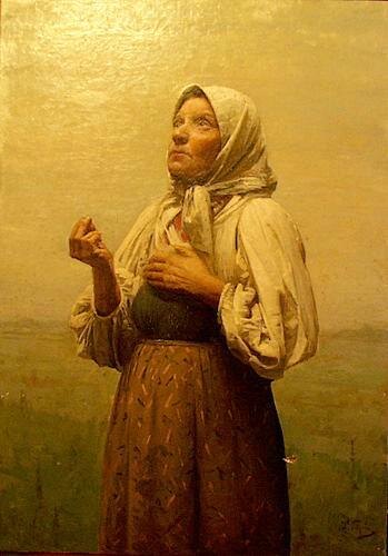 И.Л.Горохов. Крестьянка. Молитва. 1860-е—1880-е. Государственный литературно-мемориальный музей-заповедник Н.А. Некрасова "Карабиха"".