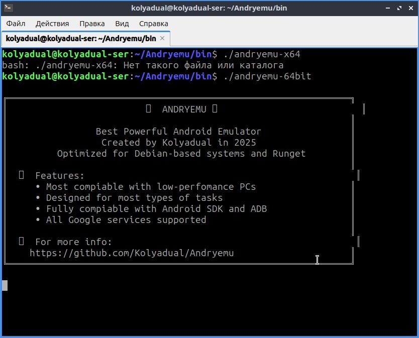 Andryemu запуск...