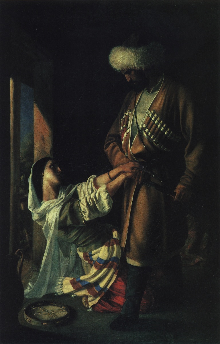 Лейла и Хаджи Абрек,1852 (худож. Н. Ге; здесь как иллюстрация)