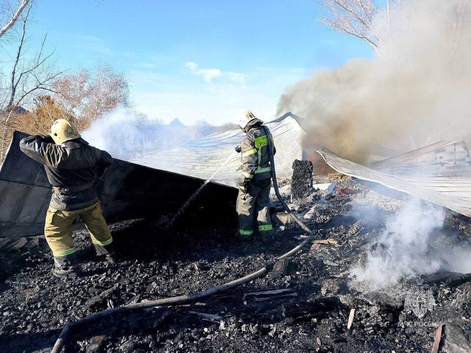    Пожар в селе Саввушка Змеиногорского района. Источник: t.me/mchs_altkray