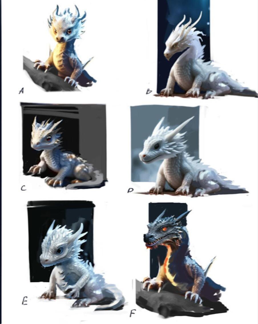 Первоначальные эскизы Горыныча. Кинокомпаниея СТВ