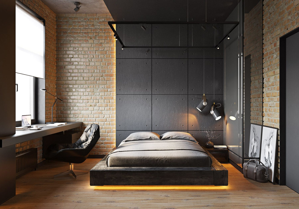Брутализм в спальне: сила простоты и функциональности (фото: i.pinimg.com)