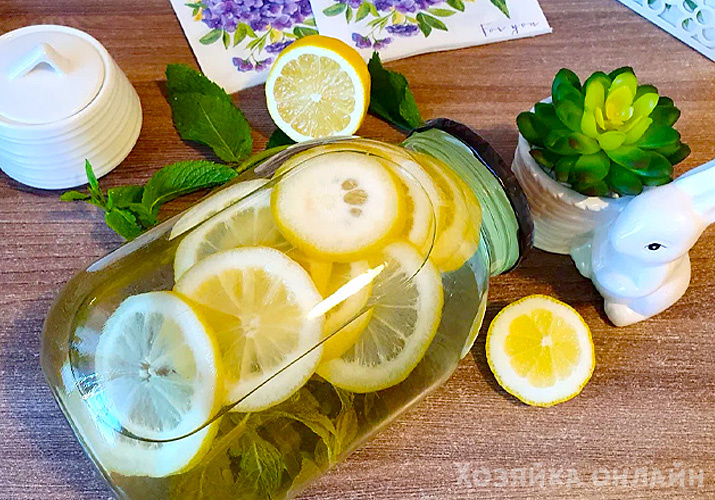 Компот Мохито с лимоном и мятой на зиму 