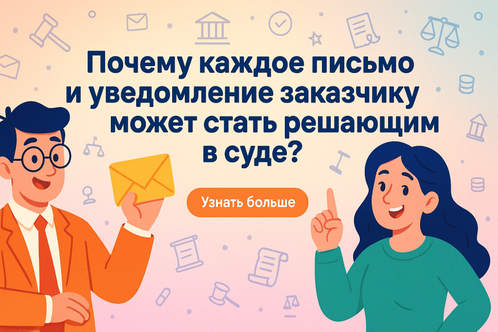    Почему каждое письмо и уведомление заказчику может стать решающим в суде?