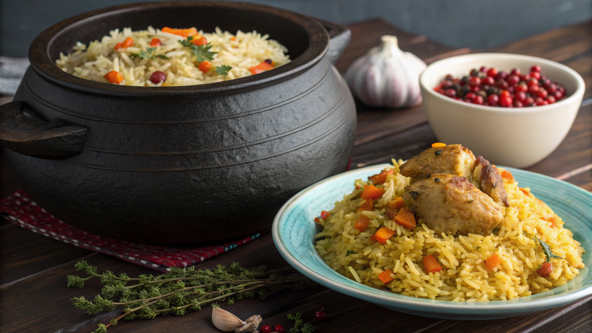 Фото: Плов с курицей и овощами