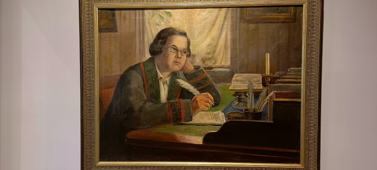 Чукомин П. П. "Ершов П, П, пишет сказку "Конек-горбунок", 1920-е гг. Тобольск