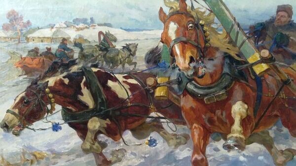    © Н. Самокиш. Фрагмент картины "Тройка". Фотокопия картины из собрания Симферопольского художественного музея