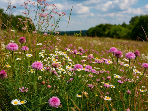 Луговые цветы. Картинка сгенерирована автором в нейросети
