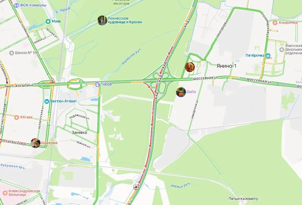    Фото: скрин Яндекс Пробки